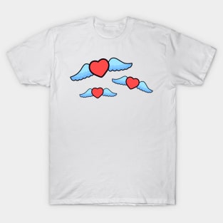 Valentines Day Flying Love Hearts With Wings T-Shirt